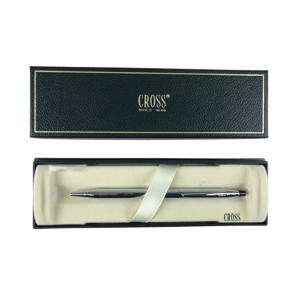 Cross Classic Century Chrome Ballpoint Pen & Box Writing Instrument Collectible - Picture 1 of 12
